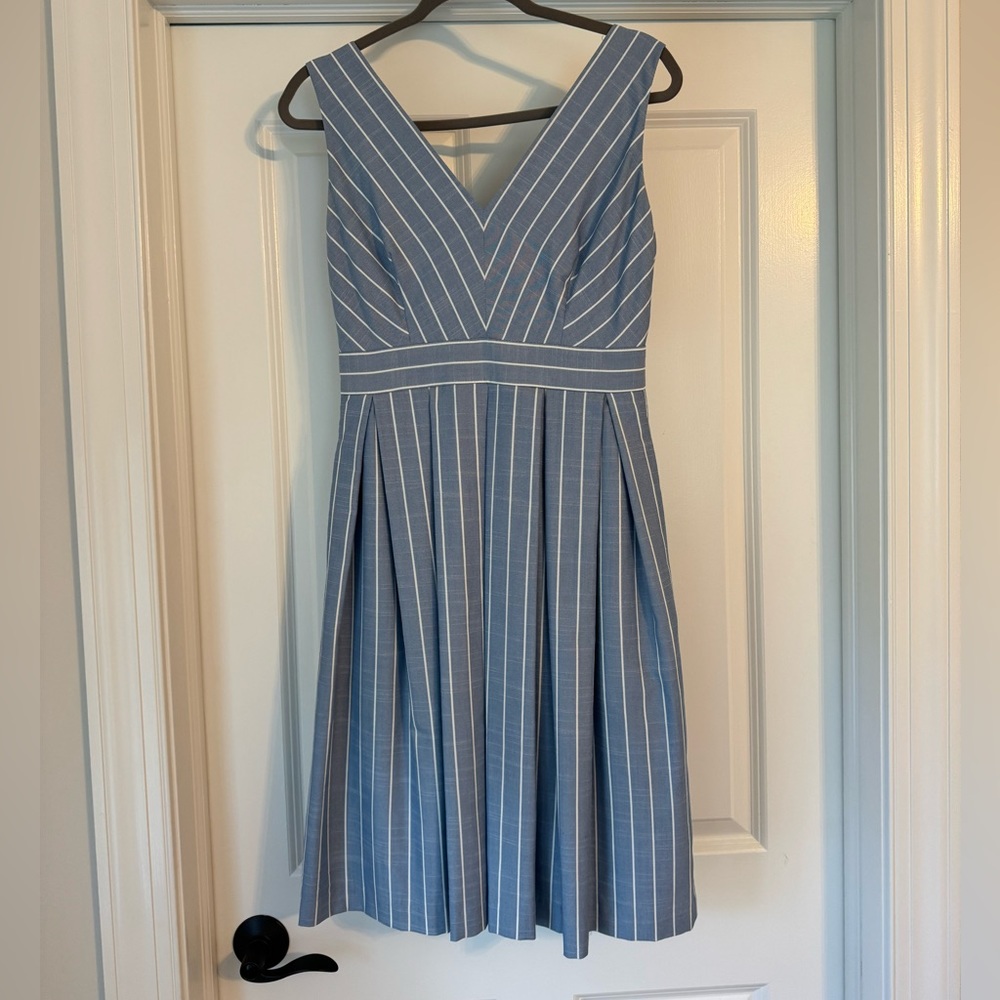 Girl Meets Glam Blue White Stripe Bow Dress - Picture 5 of 8
